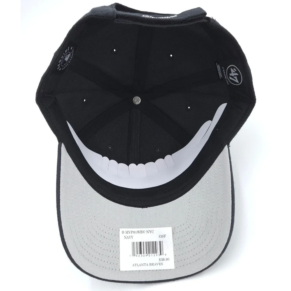 Atlanta Braves '47 Brand MVP Adjustable Hat Navy Blue MLB Baseball Cap OSFM NEW